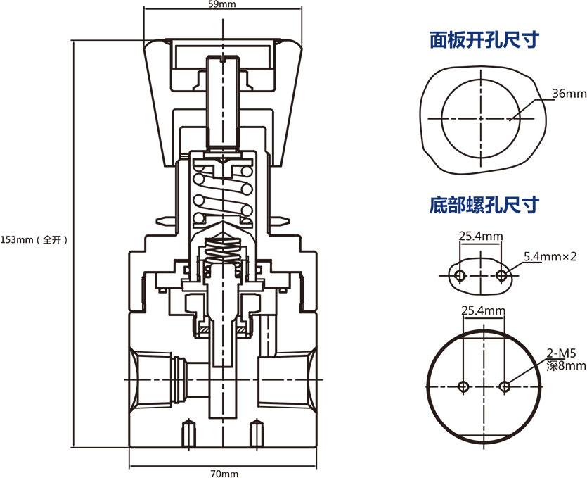 ABPR4系列大流量活塞背压阀外形尺寸