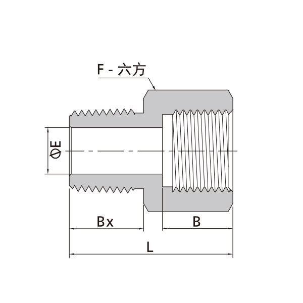 NPT外螺纹转ISO平行内螺纹直通