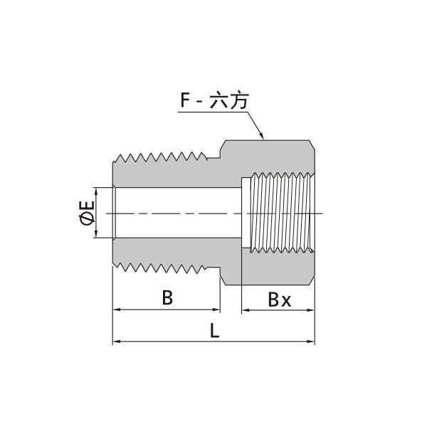NPT外螺纹转ISO平行内螺纹直通