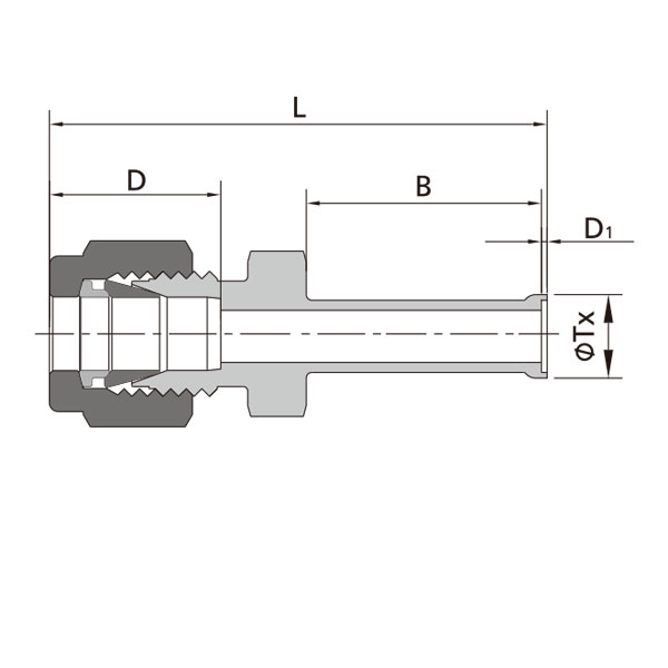 卡套转对焊直通接头